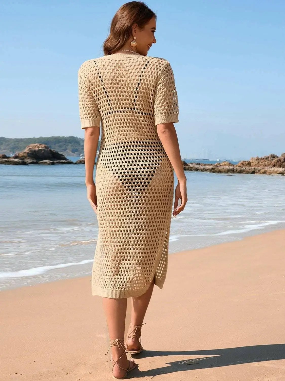 Elegant mesh beach cover-up - Love Salve
